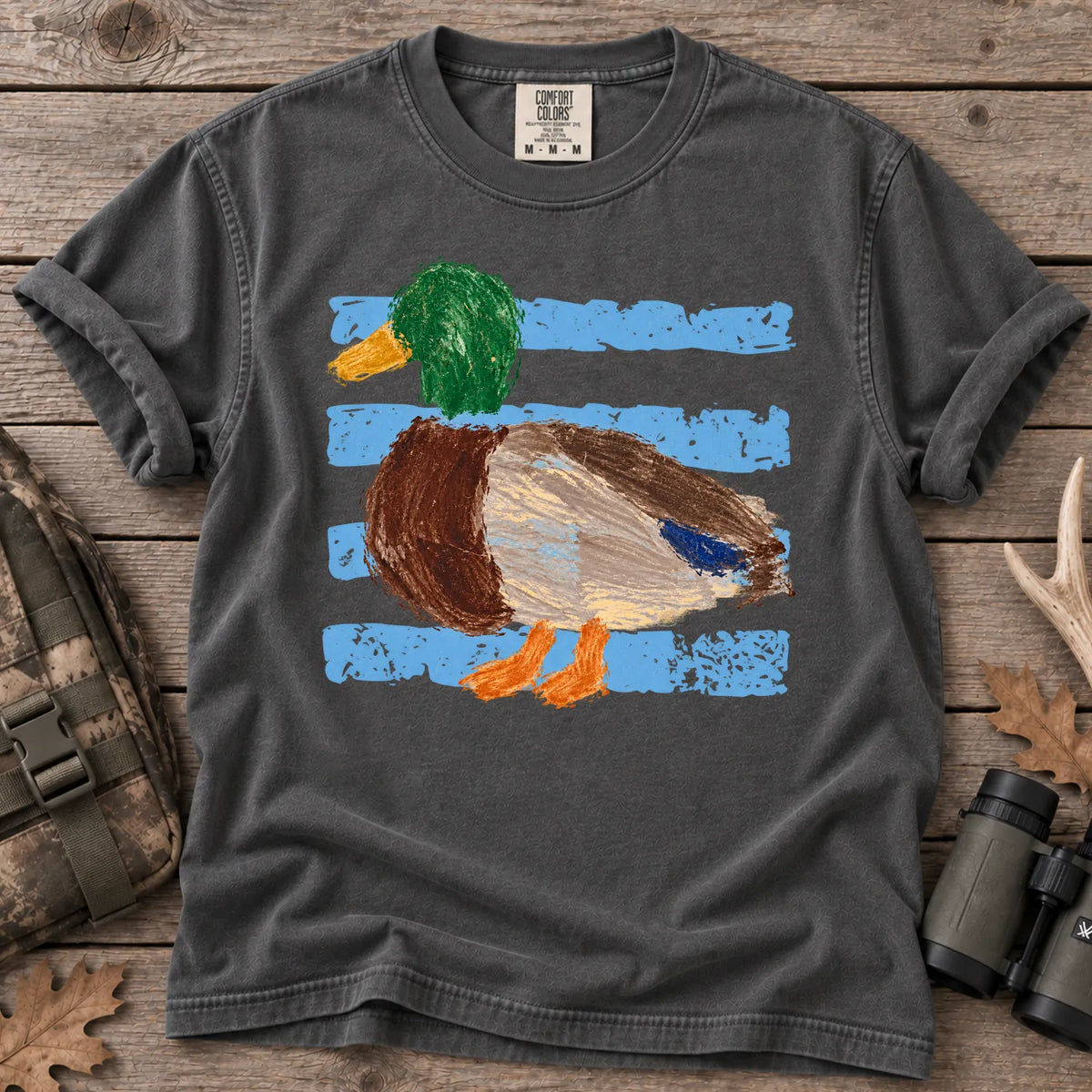 Retro Painted Mallard T-Shirt in Pepper