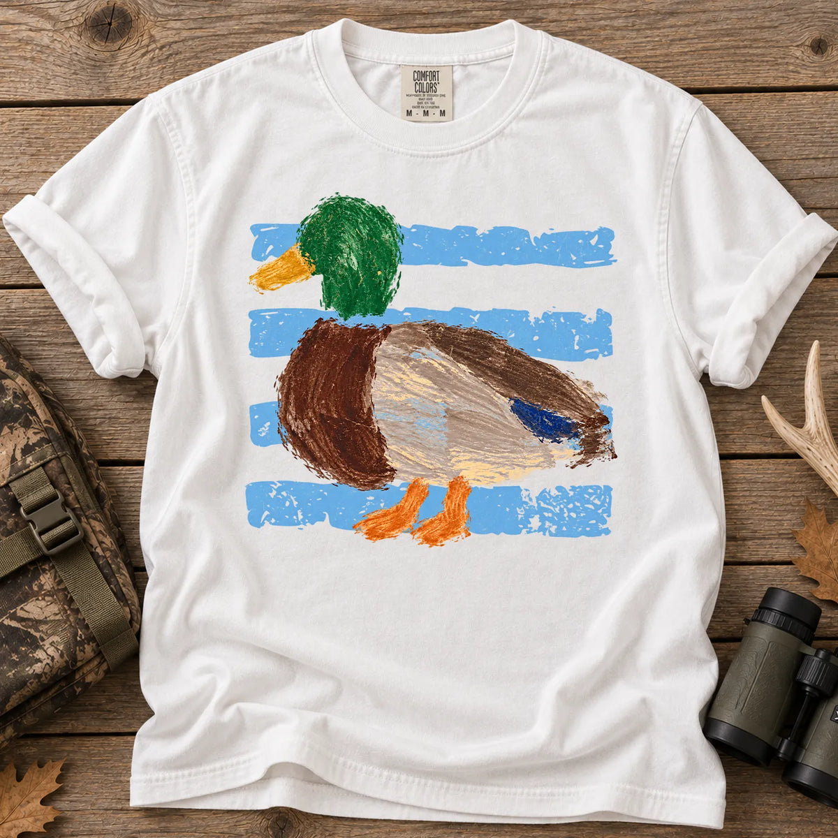 Retro Painted Mallard T-Shirt in White