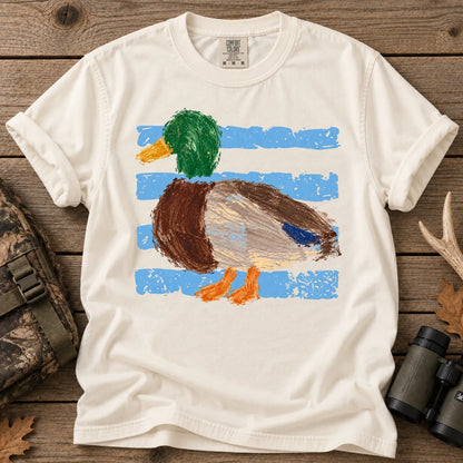 Retro Painted Mallard T-Shirt in Ivory
