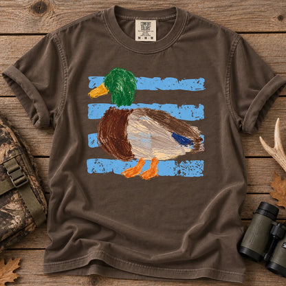 Retro Painted Mallard T-Shirt in Espresso