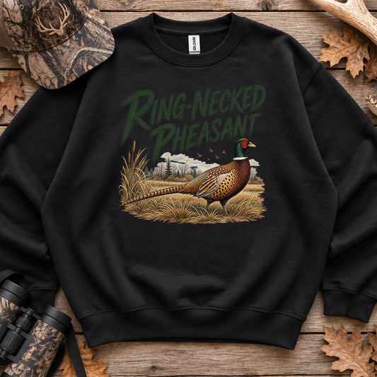 Ring-Necked Pheasant Sweatshirt in Black