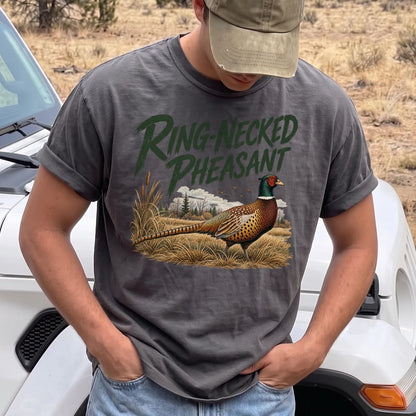 Ring-Necked Pheasant T-Shirt Men model in Pepper