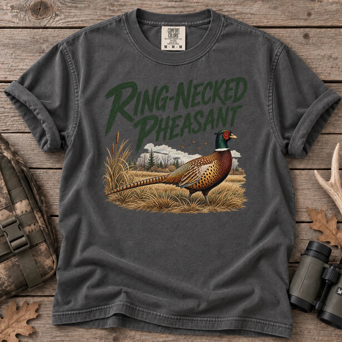 Ring-Necked Pheasant T-Shirt in Pepper