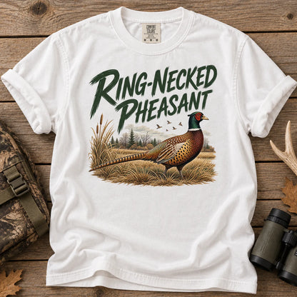 Ring-Necked Pheasant T-Shirt in White