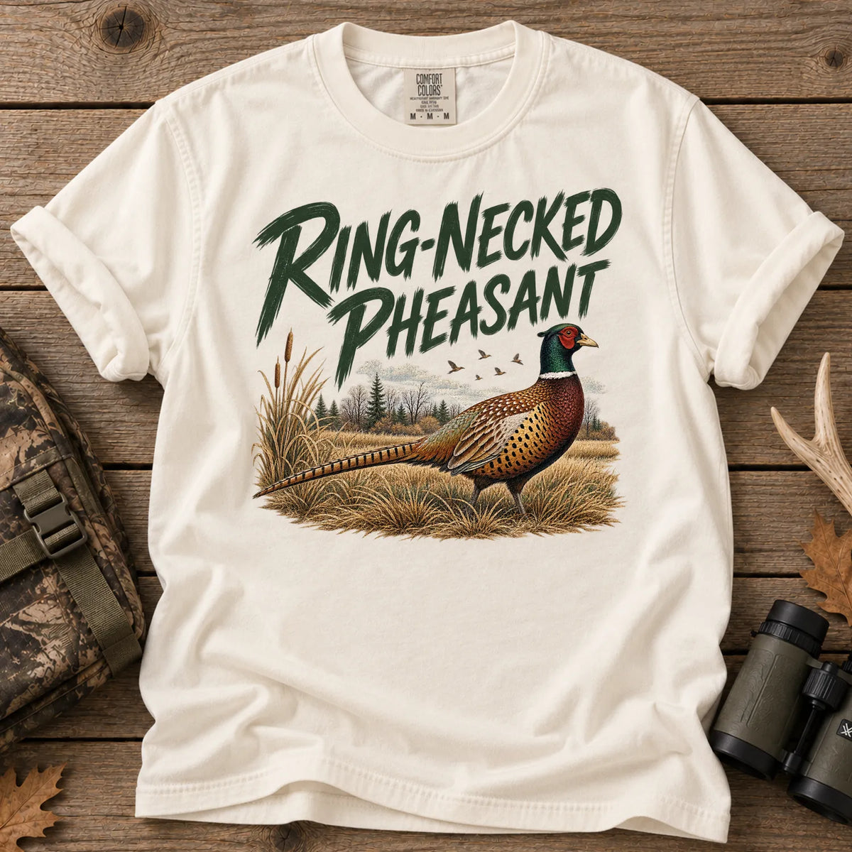 Ring-Necked Pheasant T-Shirt in Ivory