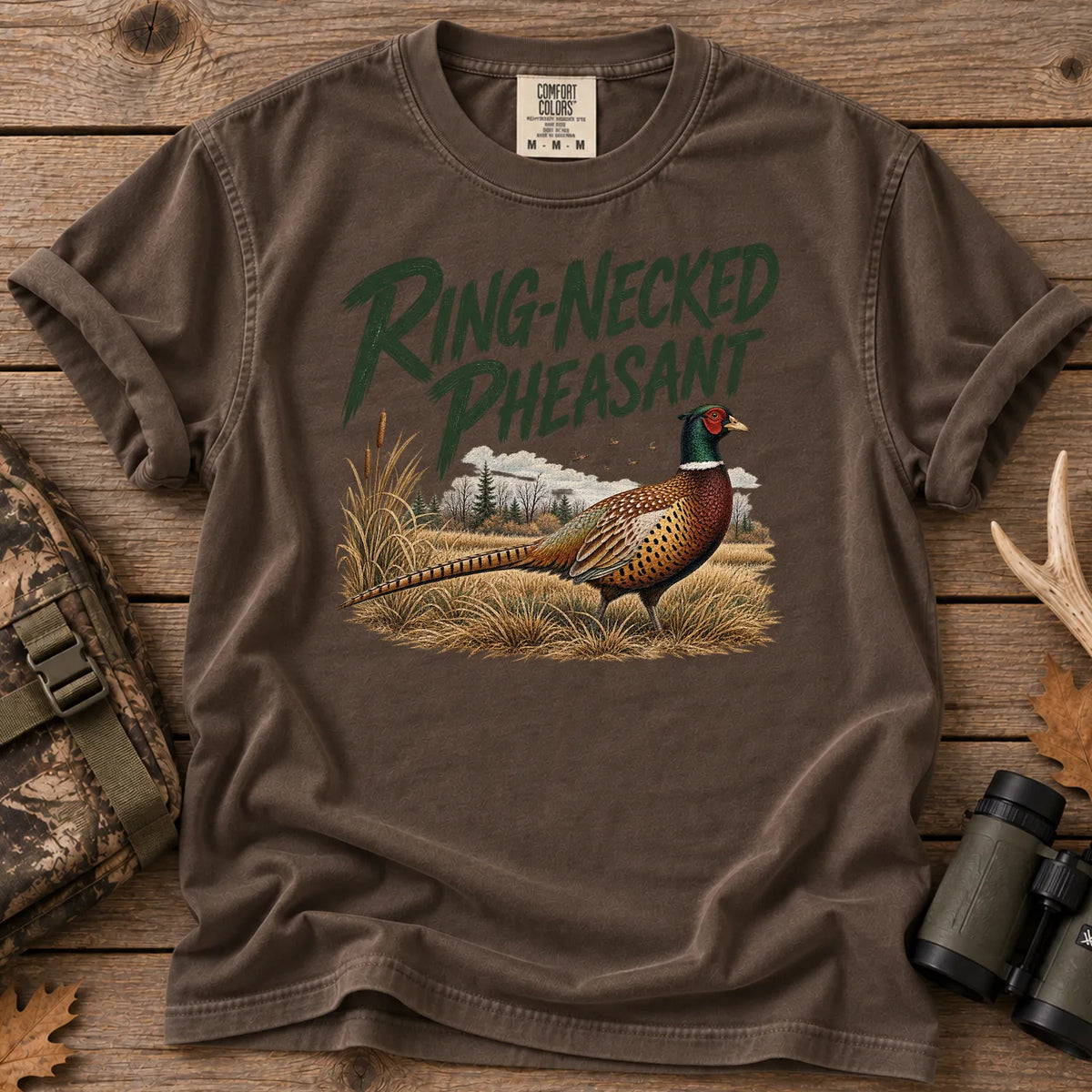 Ring-Necked Pheasant T-Shirt in Espresso