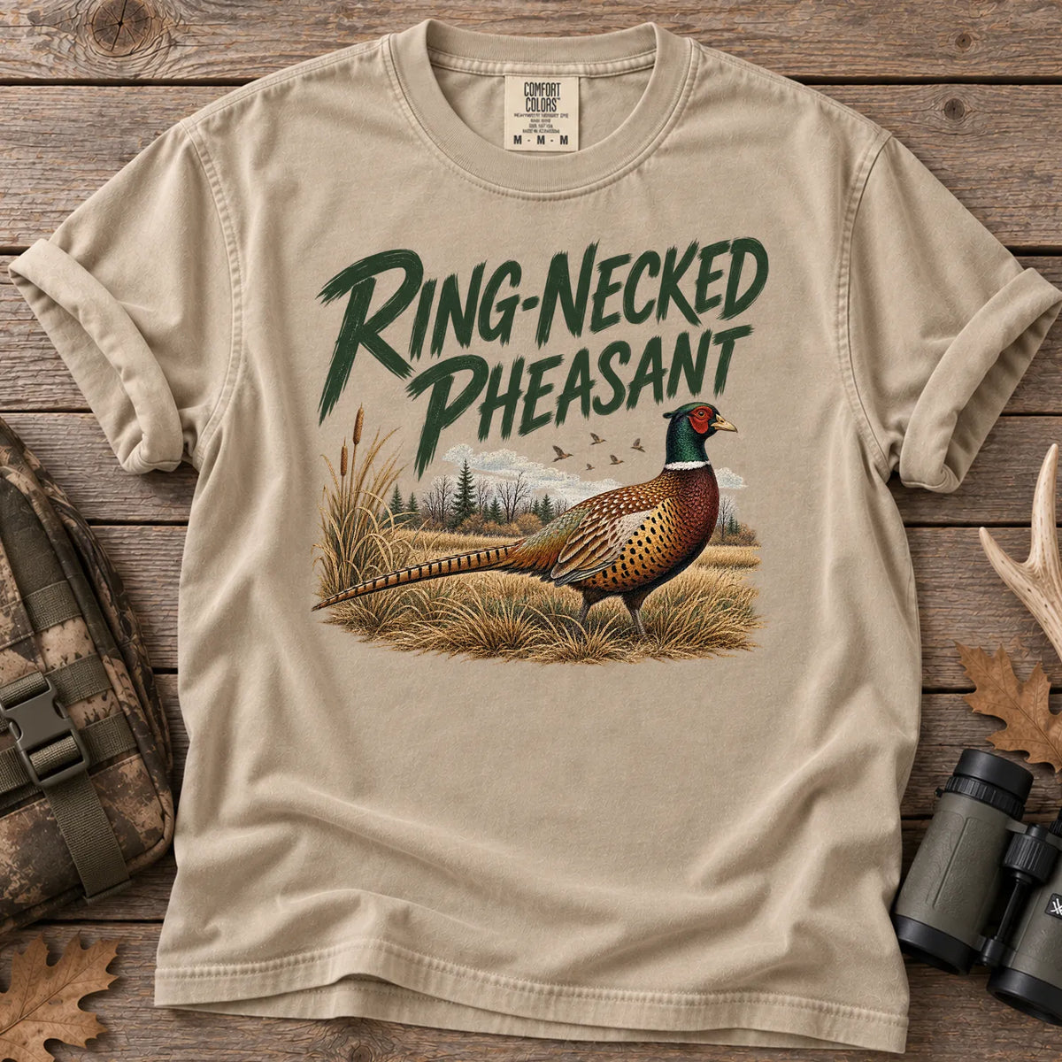 Ring-Necked Pheasant T-Shirt in Sandstone