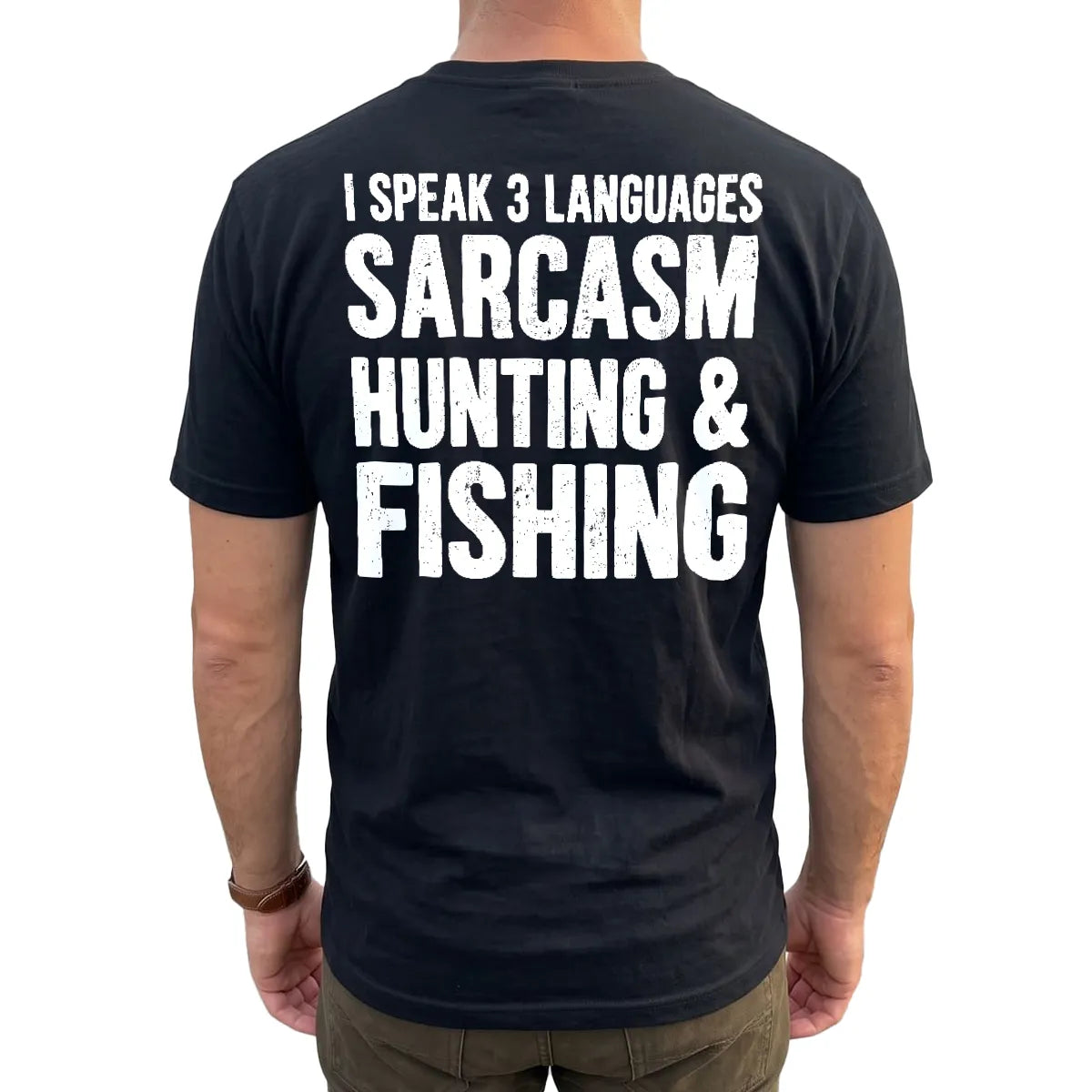 Sarcasm Hunting and Fishing T-Shirt lifestyle mockup