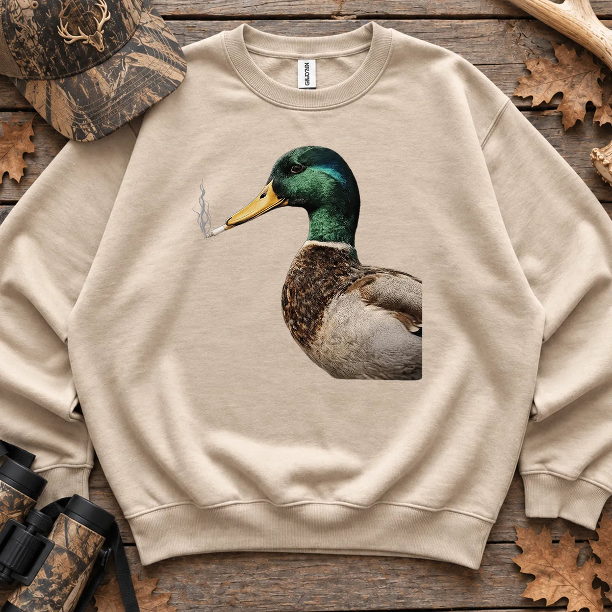 Sarcastic Mallard Duck Sweatshirt in Sand