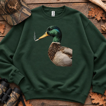 Sarcastic Mallard Duck Sweatshirt in Forest Green