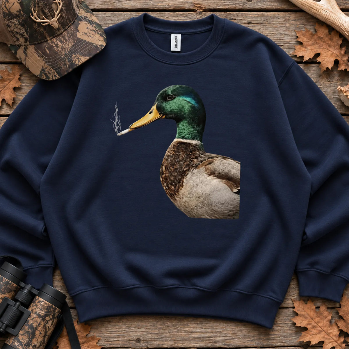 Sarcastic Mallard Duck Sweatshirt in Navy