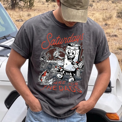 Saturdays Are for the Dads T-Shirt Men model in Pepper