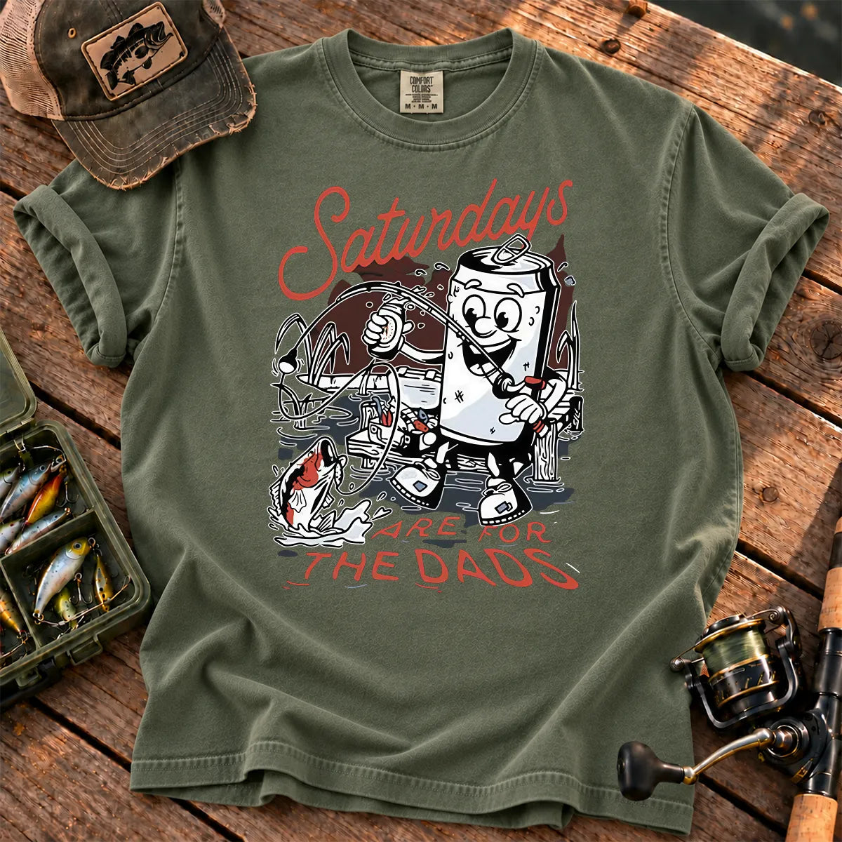 Saturdays Are for the Dads T-Shirt in Moss