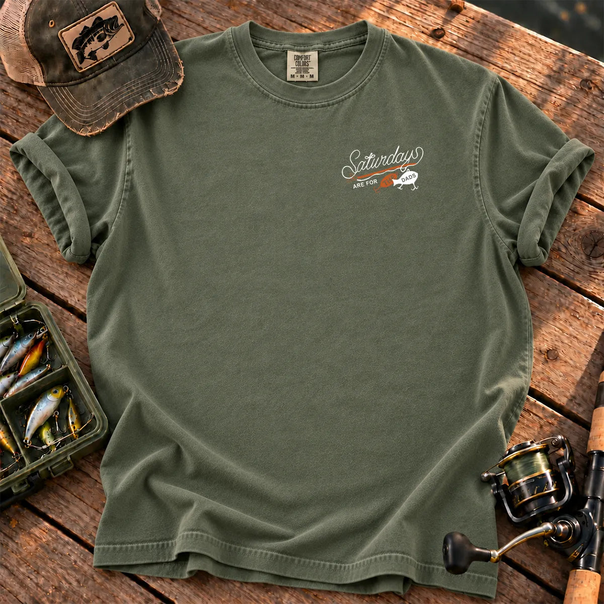 Saturdays for the Dads T-Shirt in Moss