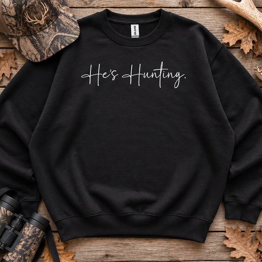Script Hes Hunting Sweatshirt in Black
