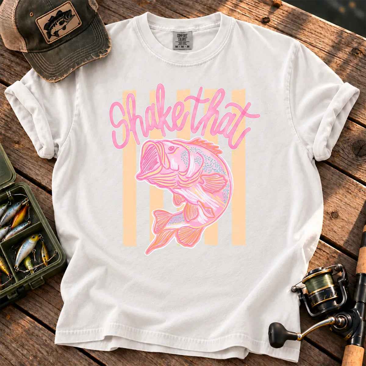 Shake That Bass Pink T-Shirt in White