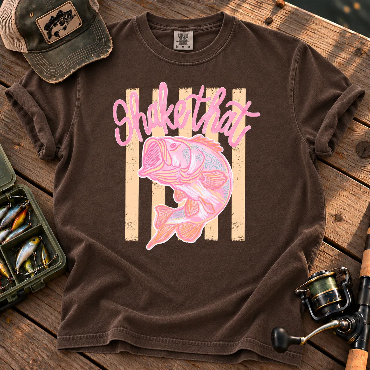 Shake That Bass Pink T-Shirt in Espresso