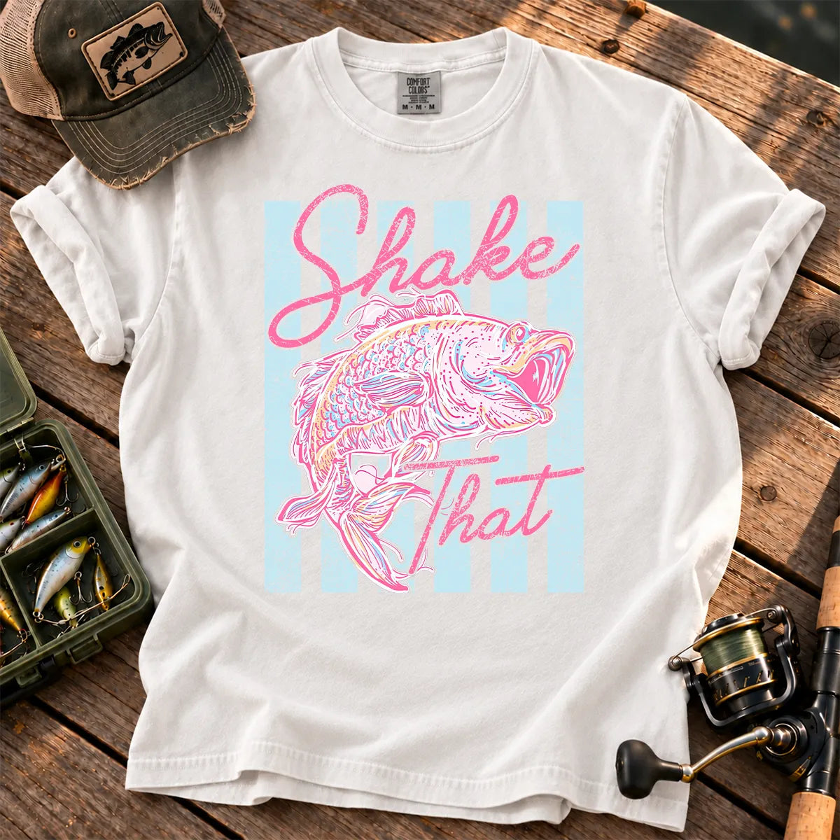 Shake That Bass Stripe T-Shirt in White