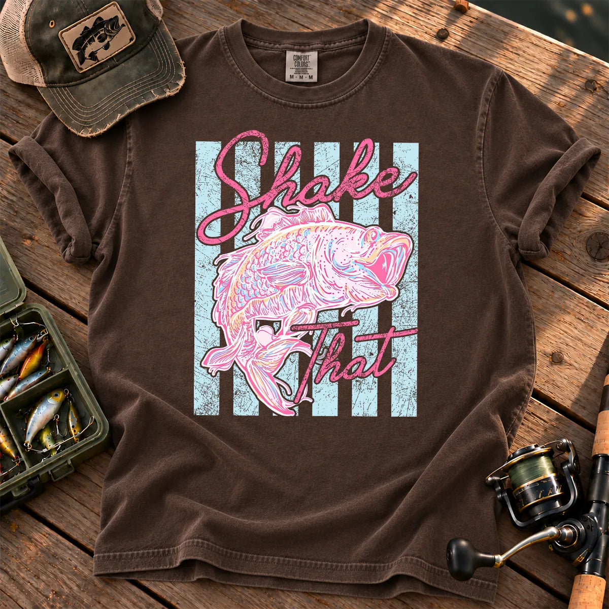 Shake That Bass Stripe T-Shirt in Espresso