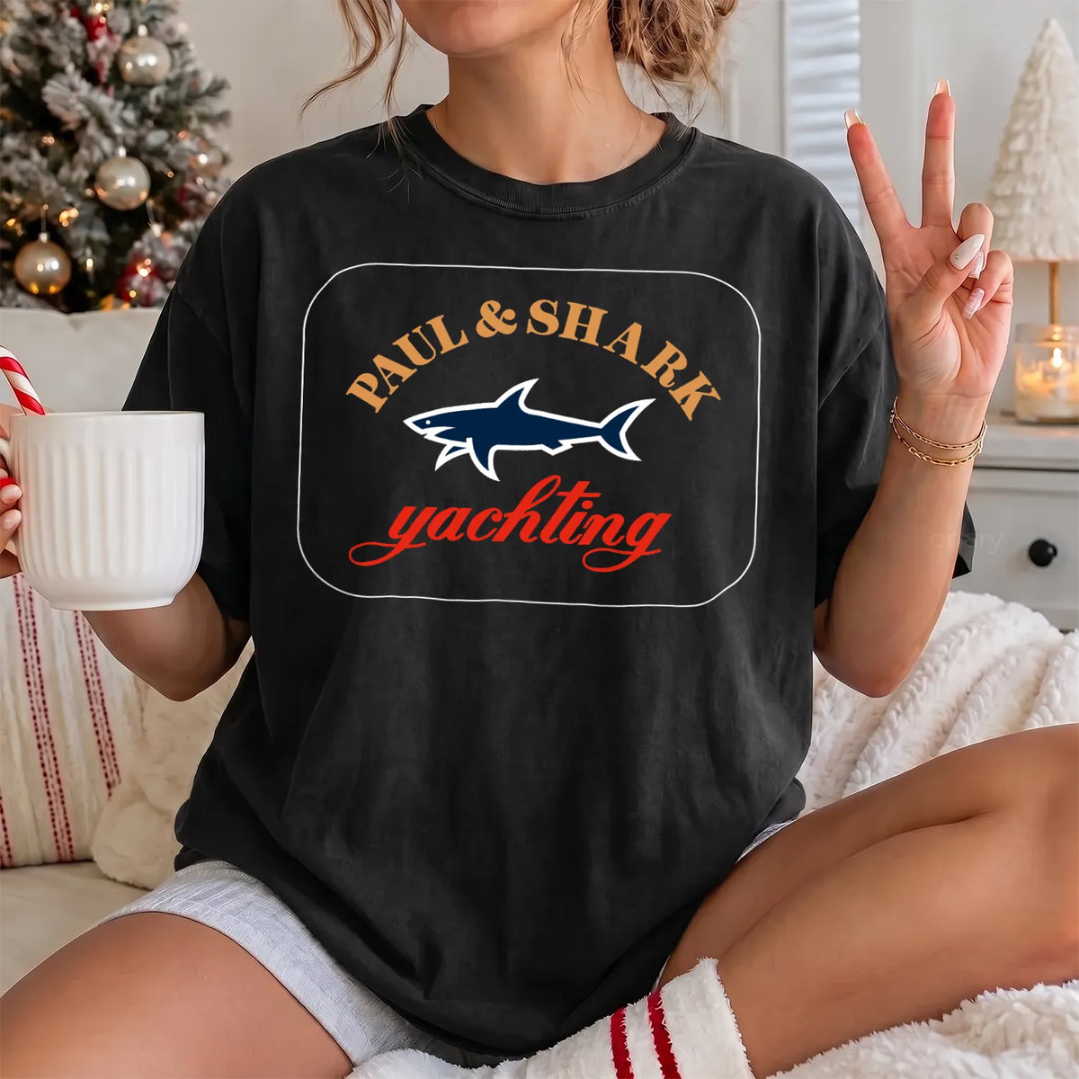 Shark Yachting T-Shirt Women model in Black