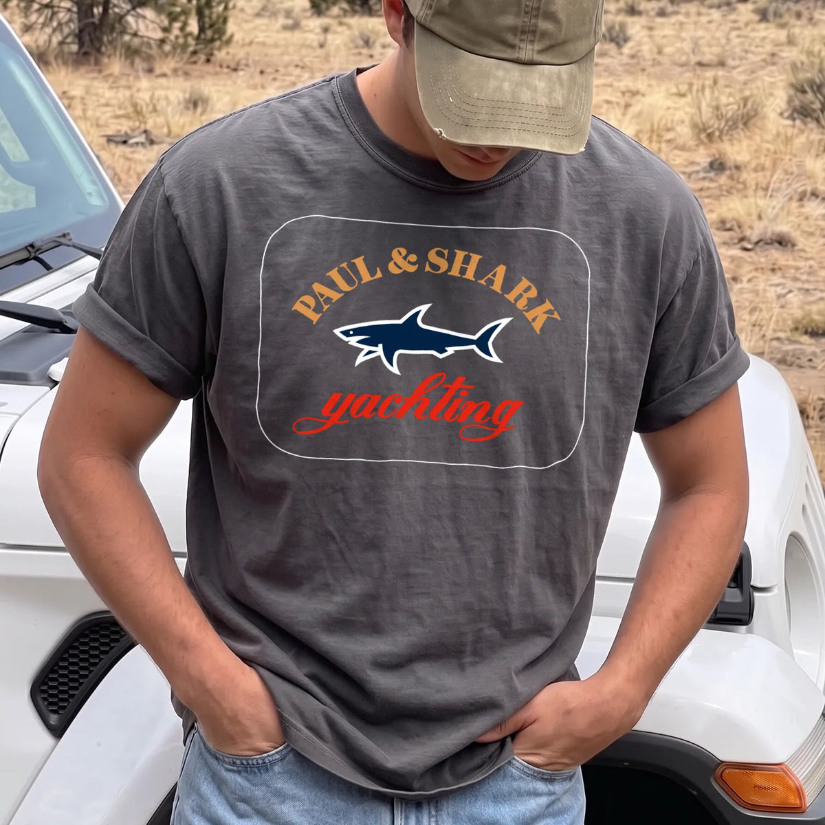 Shark Yachting T-Shirt Men model in Pepper