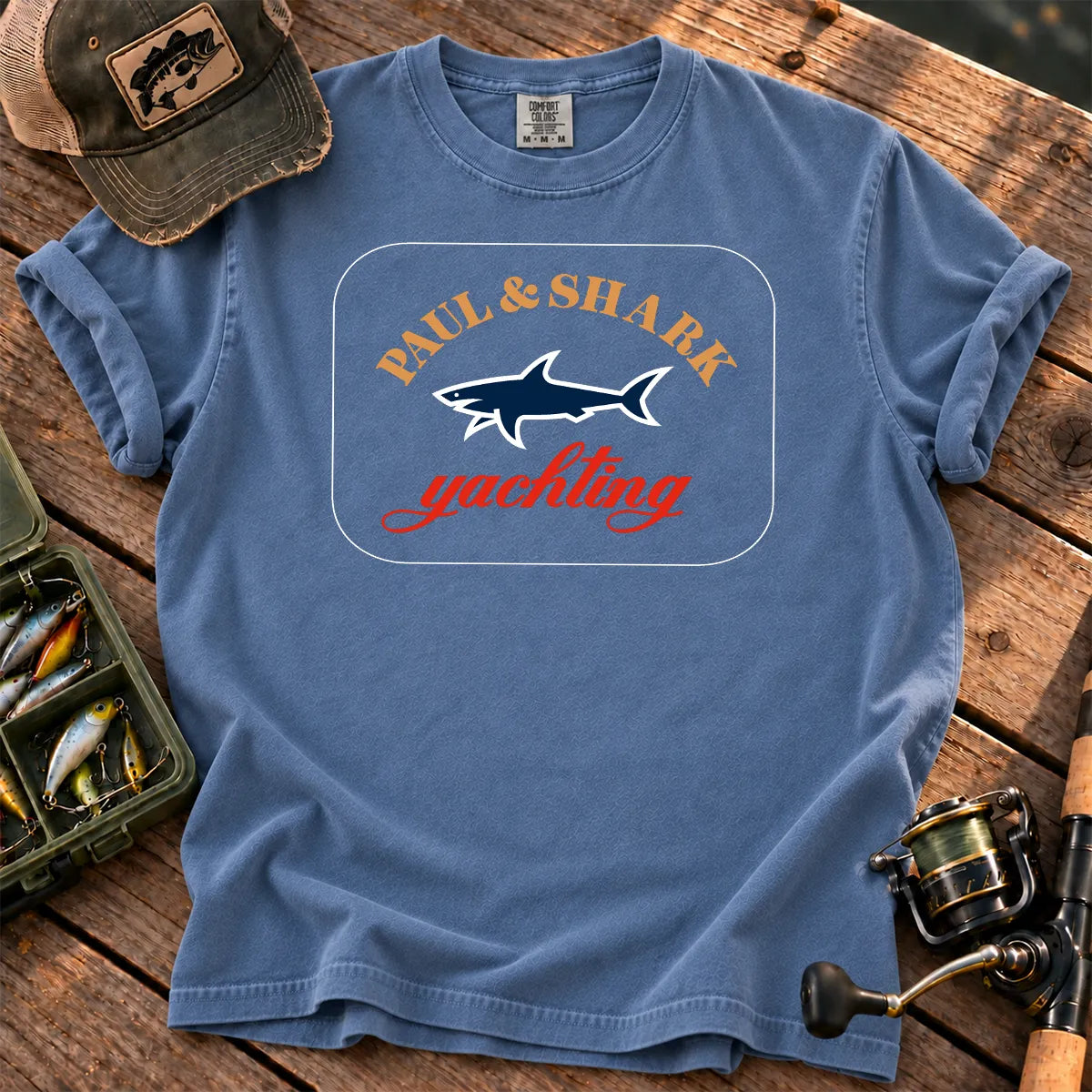 Shark Yachting T-Shirt in Blue Jean