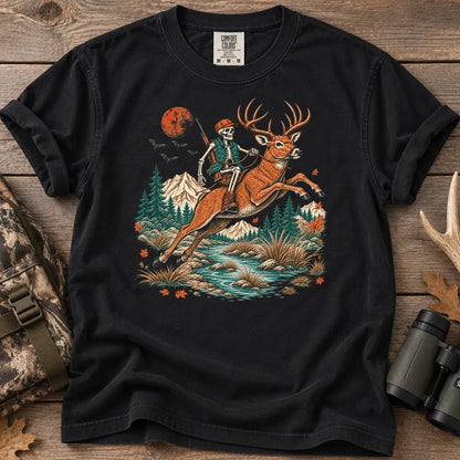 Skeleton Deer Hunting T-Shirt in Black