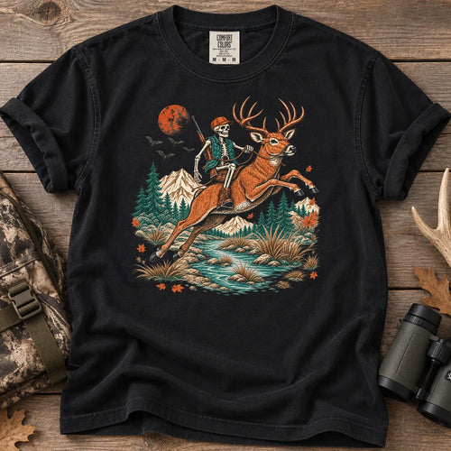 Skeleton Deer Hunting T-Shirt in Black