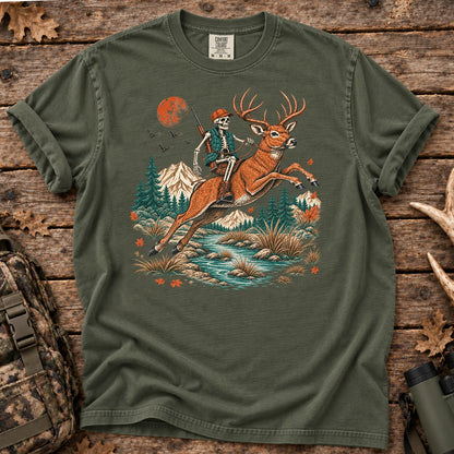 Skeleton Deer Hunting T-Shirt in Moss