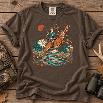 Skeleton Deer Hunting T-Shirt in Espresso