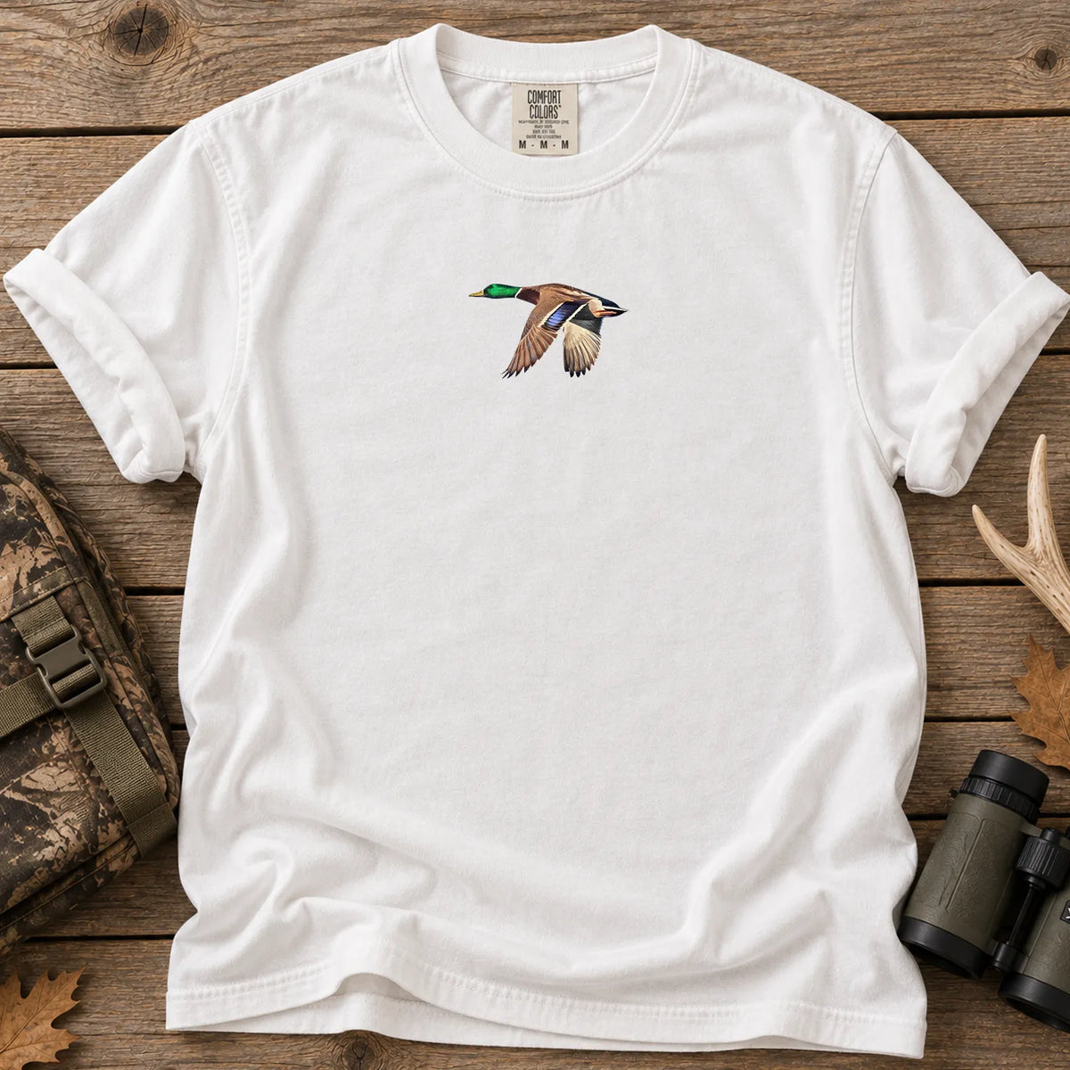 Small Flying Mallard T-Shirt in White