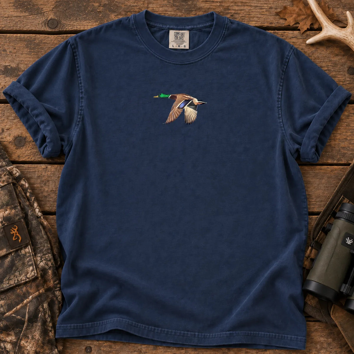 Small Flying Mallard T-Shirt in True Navy