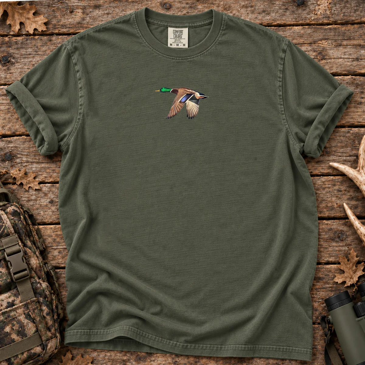 Small Flying Mallard T-Shirt in Moss