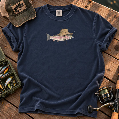 Smoking Trout Bucket Hat T-Shirt in True Navy
