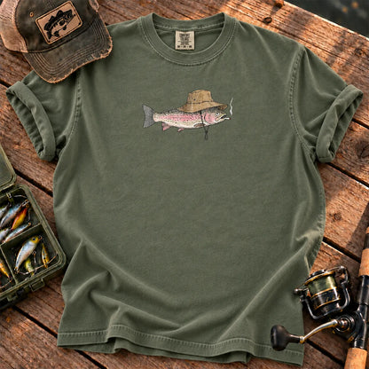 Smoking Trout Bucket Hat T-Shirt in Moss