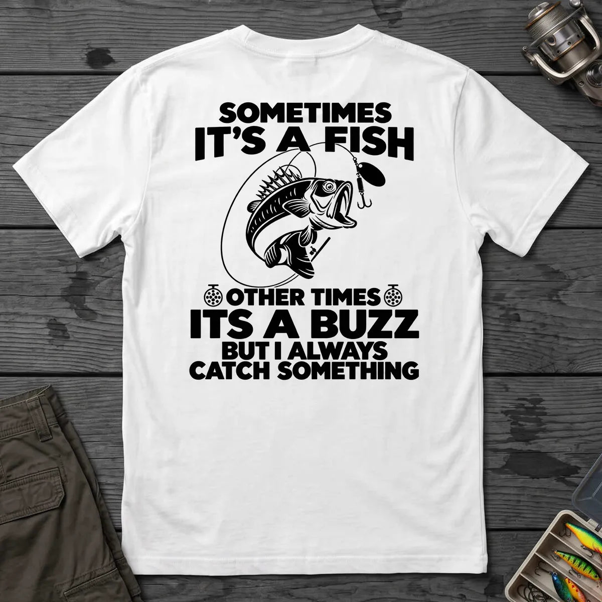 Sometimes a Fish Sometimes a Buzz T-Shirt in White
