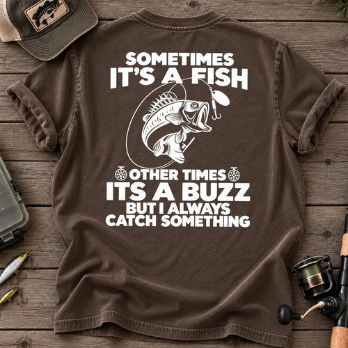 Sometimes It's a Fish, Other Times a Buzz T-Shirt in Espresso