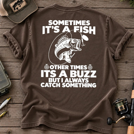 Sometimes It's a Fish, Other Times a Buzz T-Shirt in Espresso