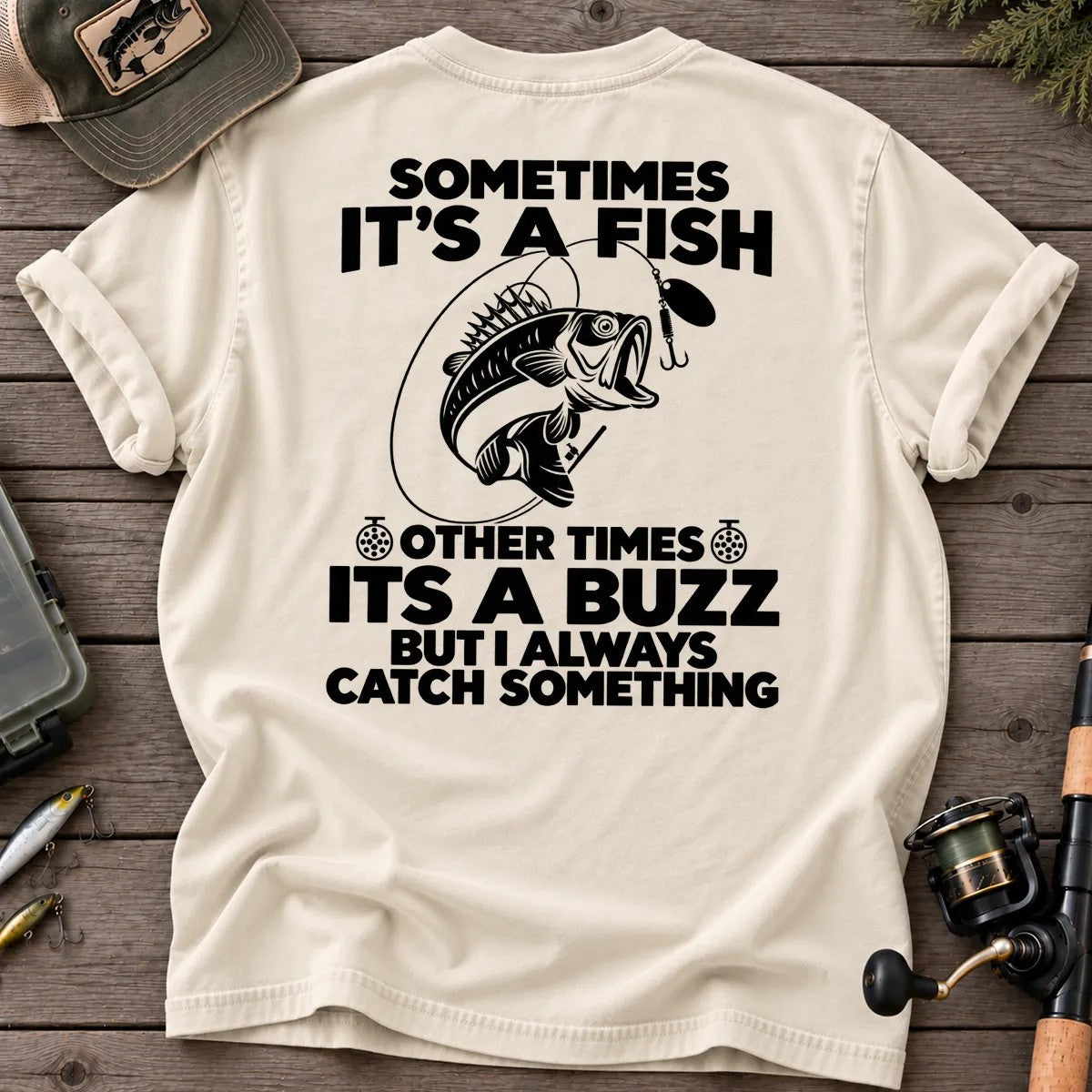 Sometimes It's a Fish, Other Times a Buzz T-Shirt in Ivory