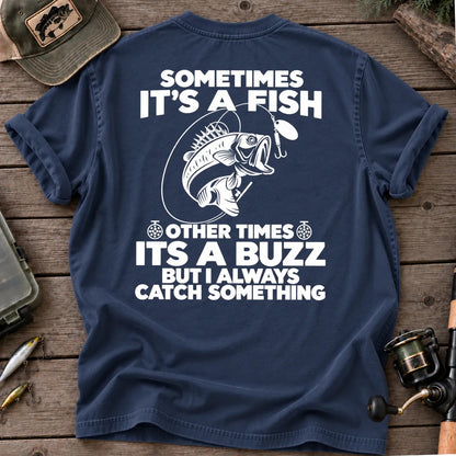 Sometimes It's a Fish, Other Times a Buzz T-Shirt in True Navy