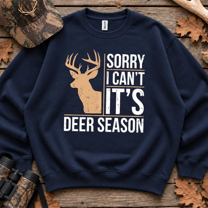 Sorry I Cant Its Deer Season Sweatshirt in Navy