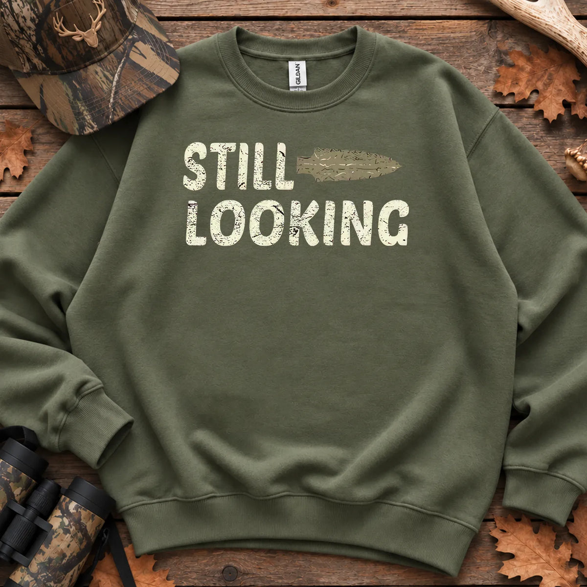 Still Looking Arrowhead Hunter Sweatshirt in Military Green