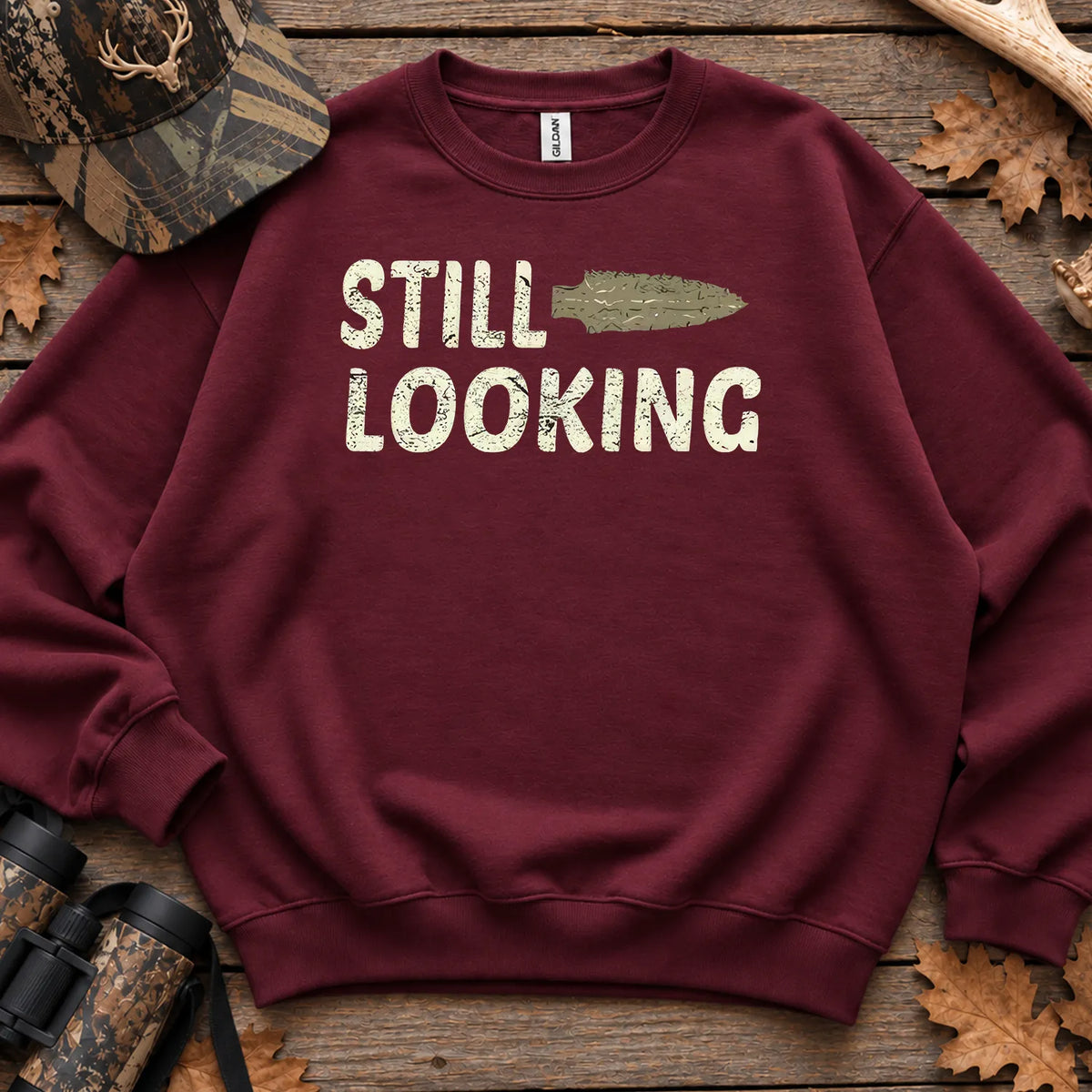 Still Looking Arrowhead Hunter Sweatshirt in Maroon