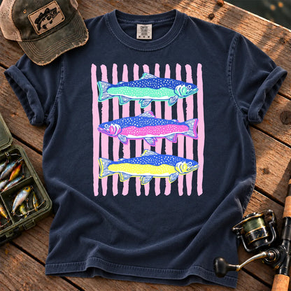Striped Trout T-Shirt in True Navy