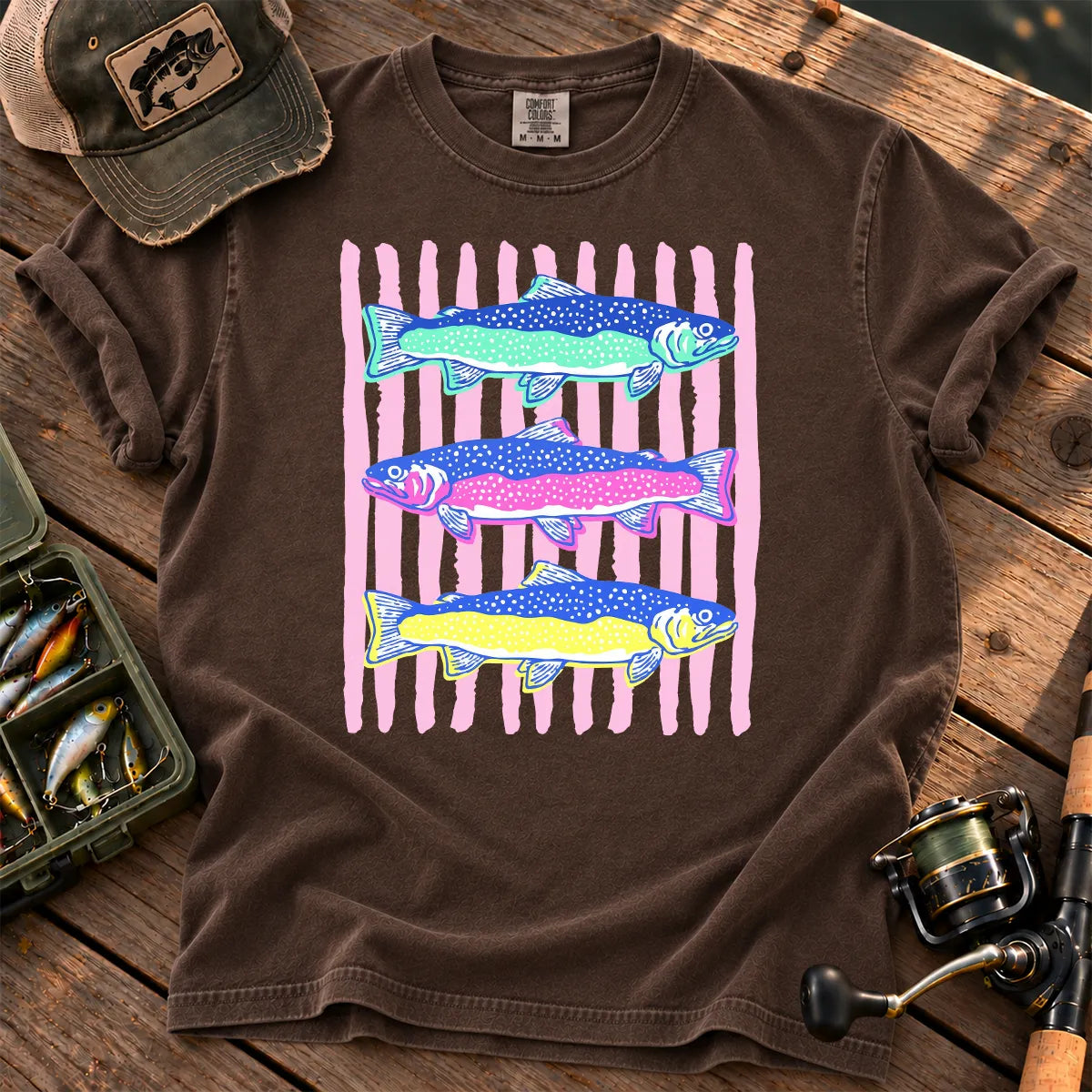 Striped Trout T-Shirt in Espresso