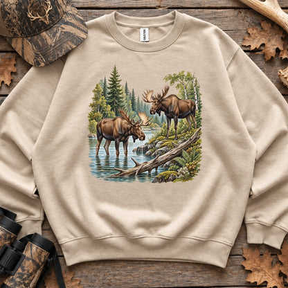 Summer Moose River Sweatshirt in Sand