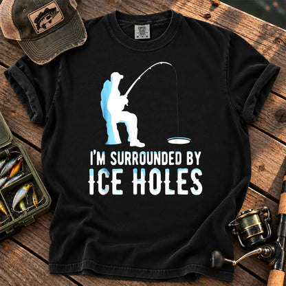 Surrounded by Ice Holes T-Shirt in Black