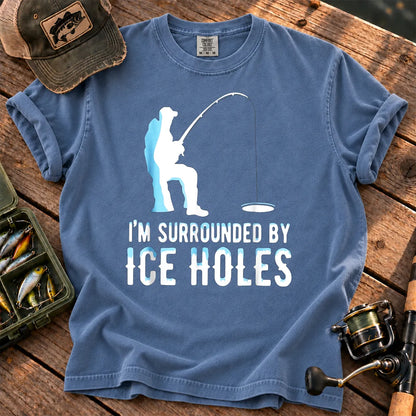 Surrounded by Ice Holes T-Shirt in Blue Jean