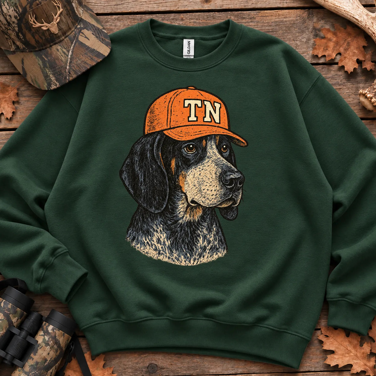 Tennessee Hunting Dog Sweatshirt in Forest Green