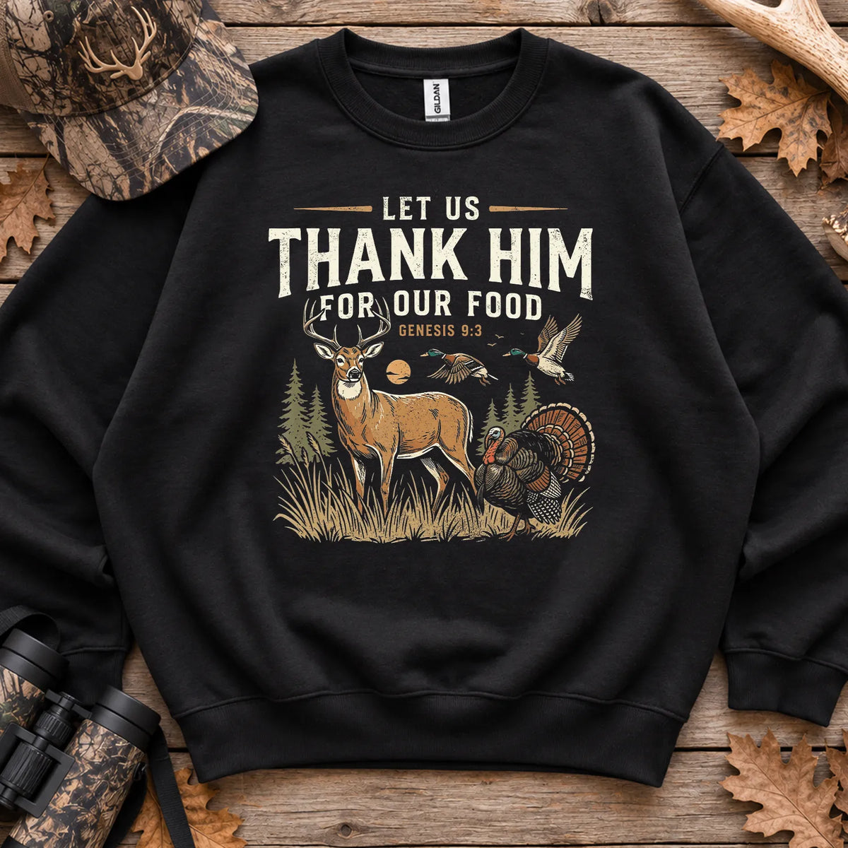 Thank Him for Our Food Sweatshirt in Black